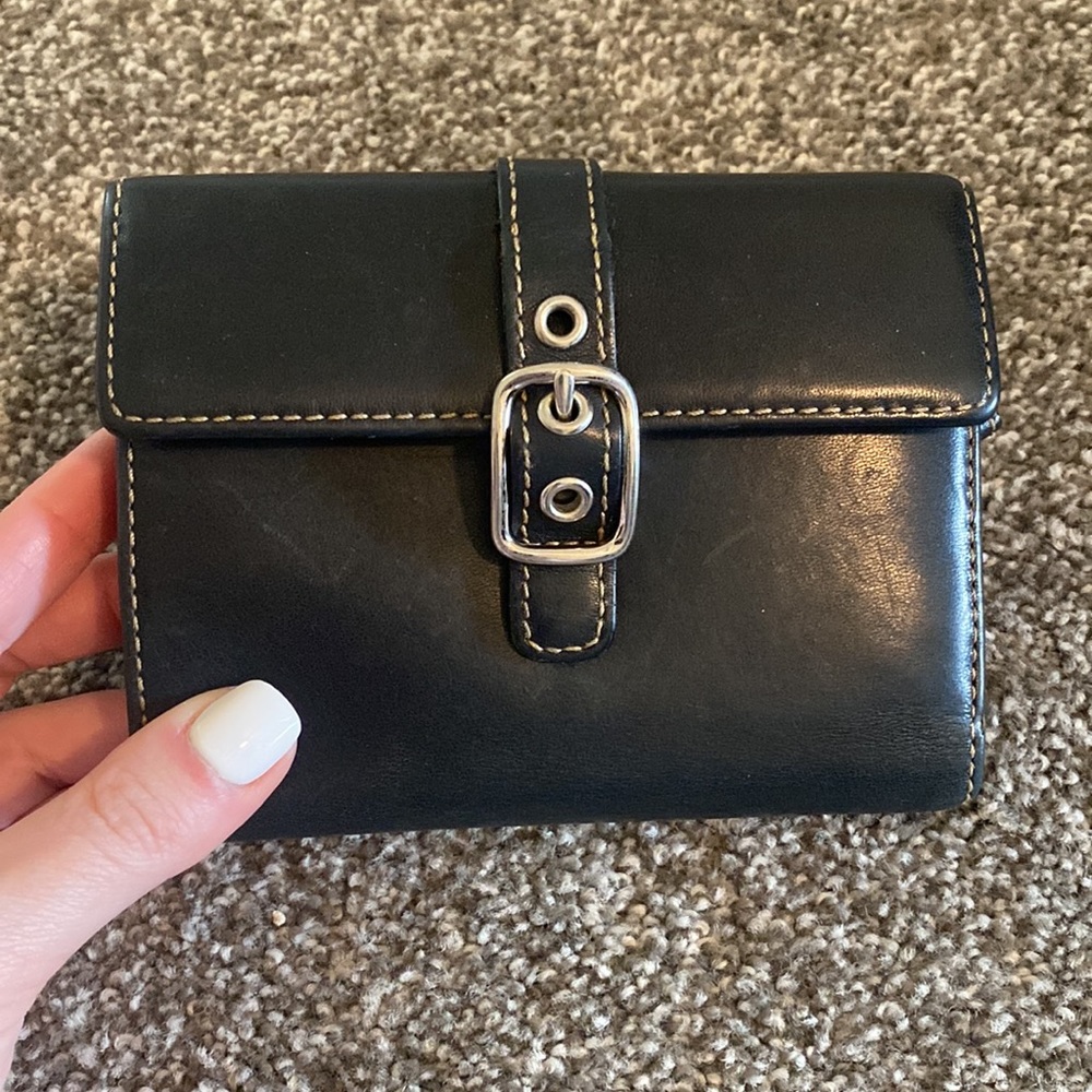 Sold - Vintage Coach black leather wallet.